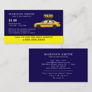 Professional Taxi Service Business Card