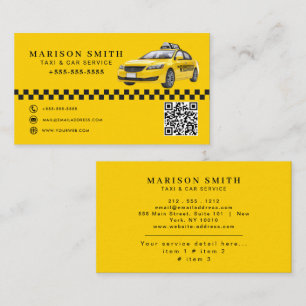 Professional Taxi Service  Business Card