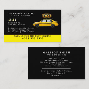 Professional Taxi Service  Business Card