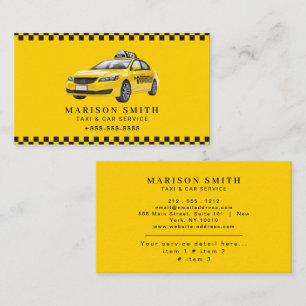 Professional Taxi Service  Business Card