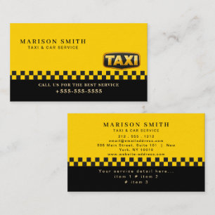 Professional Taxi Service  Business Card