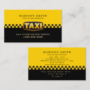 Professional Taxi Service  Business Card