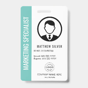Professional Teal Badge for Office or Business ID Badge