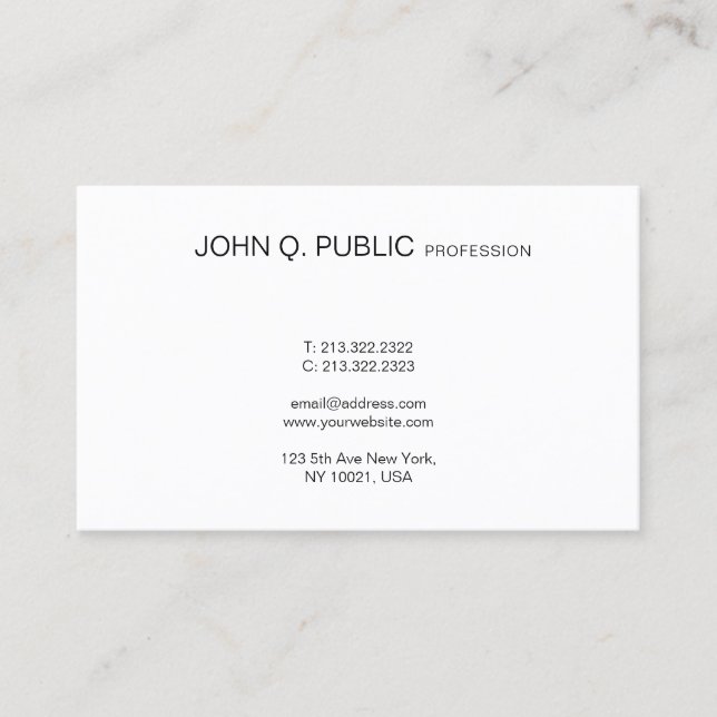 Professional Template Modern Elegant Cool Sleek Business Card (Front)