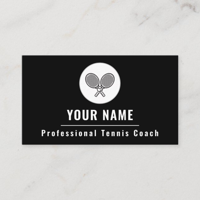 Professional Tennis Coach Instructor Country Club Business Card (Front)