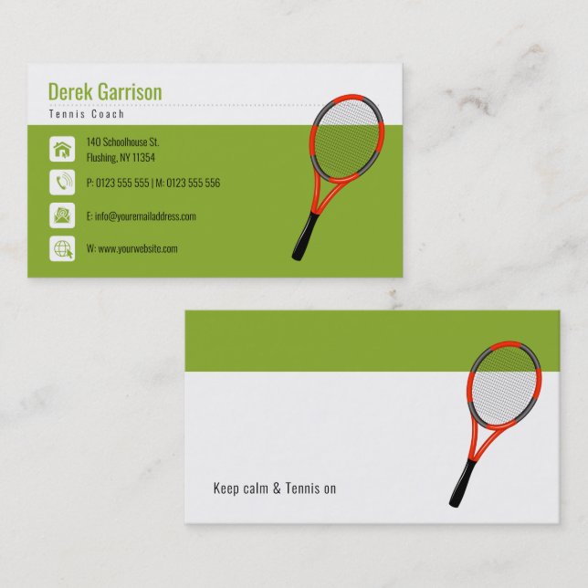 Professional Tennis Coach | Master Sport Business Card (Front/Back)