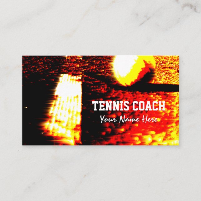 Professional Tennis Trainer business card template (Front)