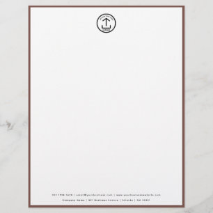 Professional Terracotta Border Business Logo Custom Letterhead