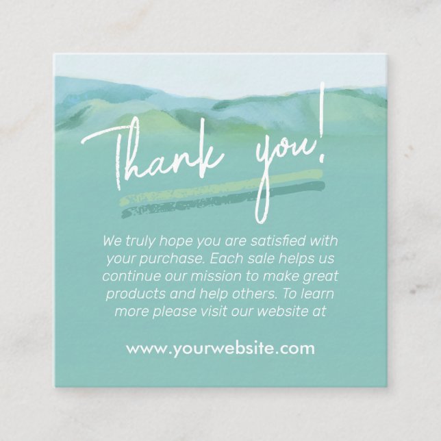 Professional Thank You Business Card (Front)