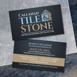 Professional Tile Installer - Stone Contractor Business Card