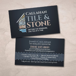 Professional Tile Installer - Stone Contractor Business Card