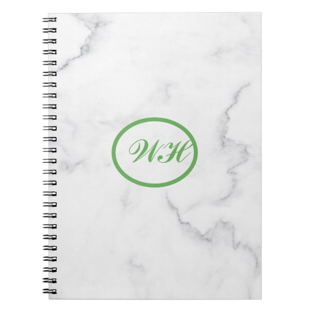 Professional Touch Name Customise White Marble Notebook (Front)