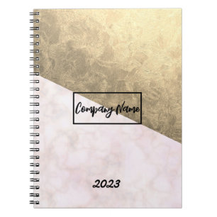 Professional Touch Name Customise White Marble Notebook