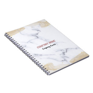 Professional Touch Name Customise White Marble Notebook