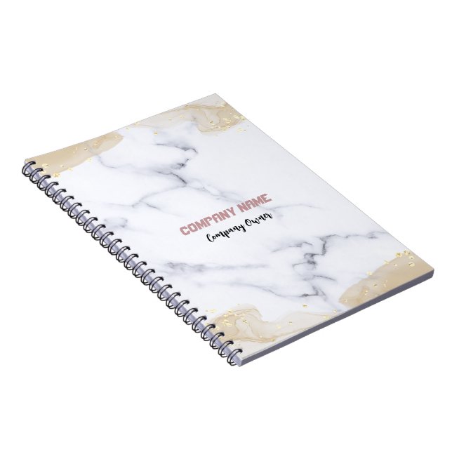 Professional Touch Name Customise White Marble Notebook (Right Side)