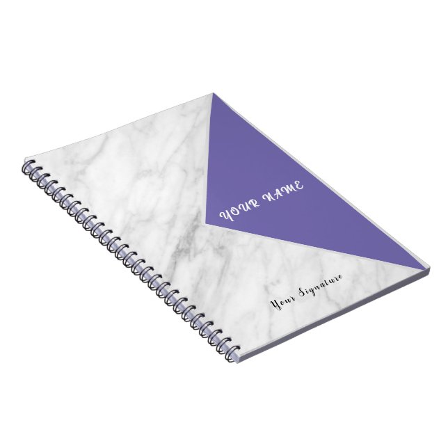 Professional Touch Name Customise White Marble Notebook (Right Side)