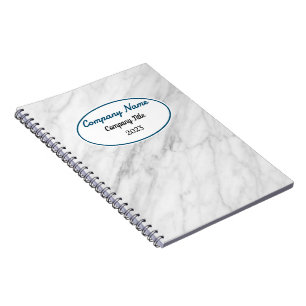 Professional Touch Name Customise White Marble Notebook