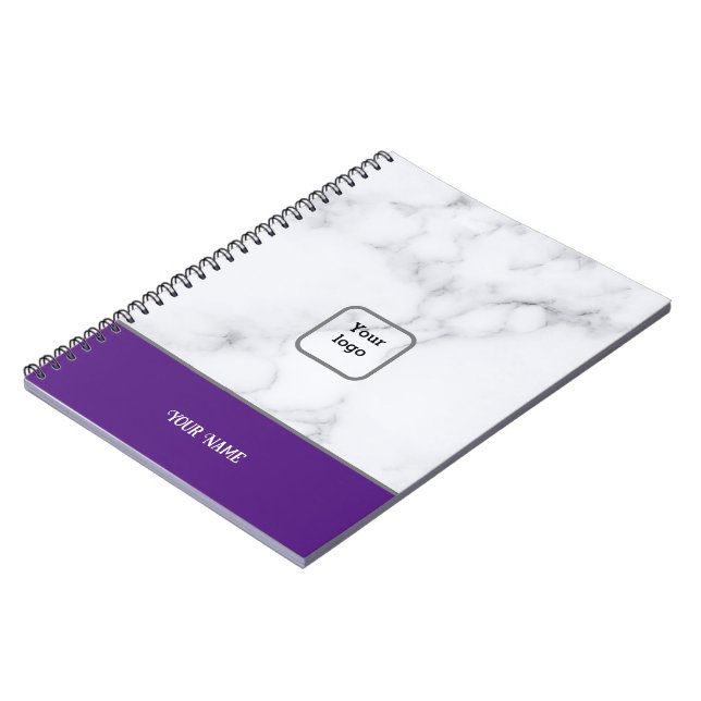 Professional Touch Name Customise White Marble Notebook (Left Side)