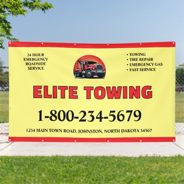 Professional Tow Truck Service Banner (Outside)