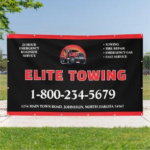 Professional Tow Truck Service Banner Massive Ro