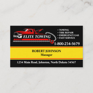 Professional Tow Truck Service Business Card