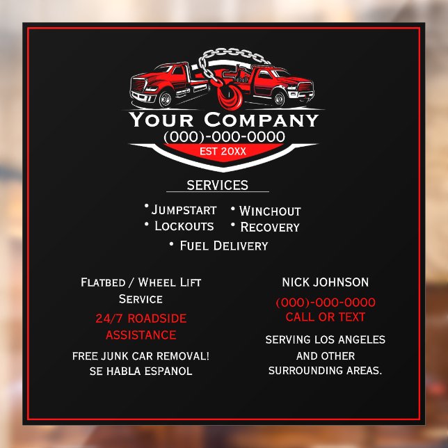 Professional Towing Company, Hauling Service  (Sheet 2)
