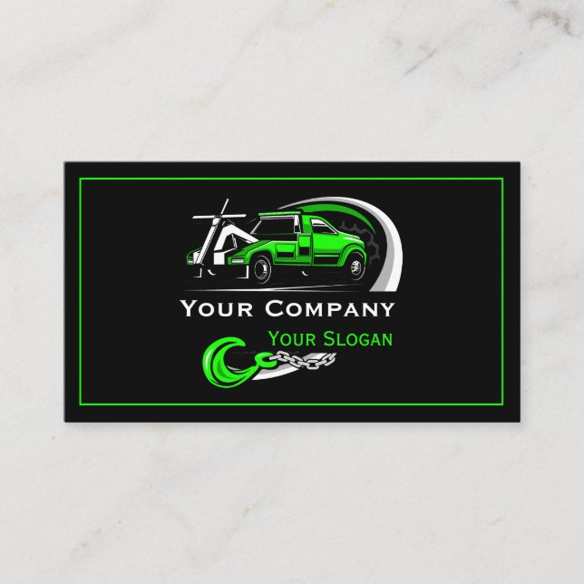 Professional Towing Company, Hauling Service Busin Business Card (Front)