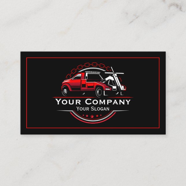Professional Towing Company, Hauling Service Business Card (Front)