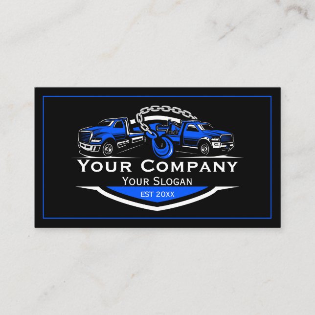 Professional Towing Company, Hauling Service Business Card (Front)