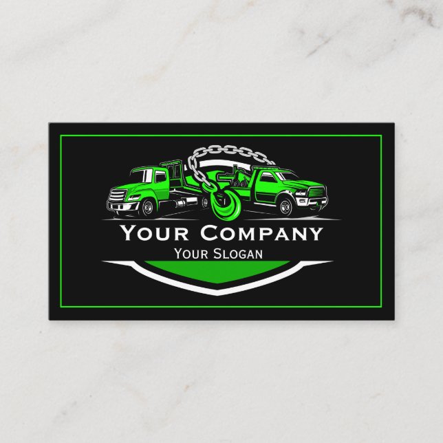 Professional Towing Company, Hauling Service Business Card (Front)