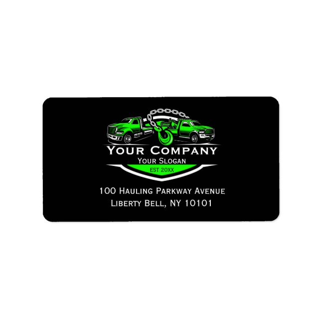 Professional Towing Company, Hauling Service Label (Front)