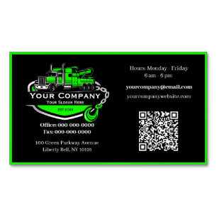 Professional Towing Company, Hauling Service Magnetic Business Card