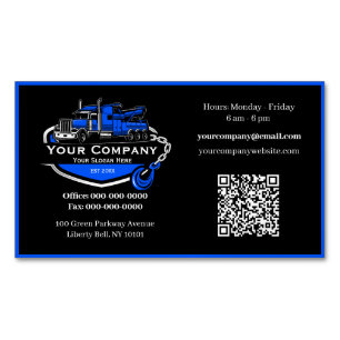 Professional Towing Company, Hauling Service Magnetic Business Card