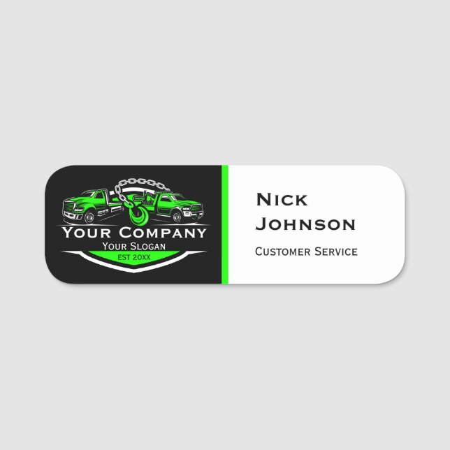 Professional Towing Company, Hauling Service Name Tag (Front)