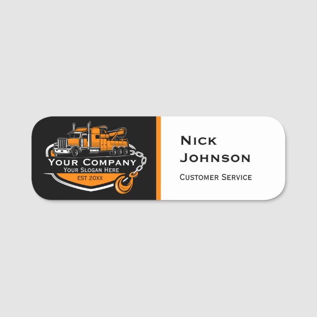 Professional Towing Company, Hauling Service Name Tag (Front)
