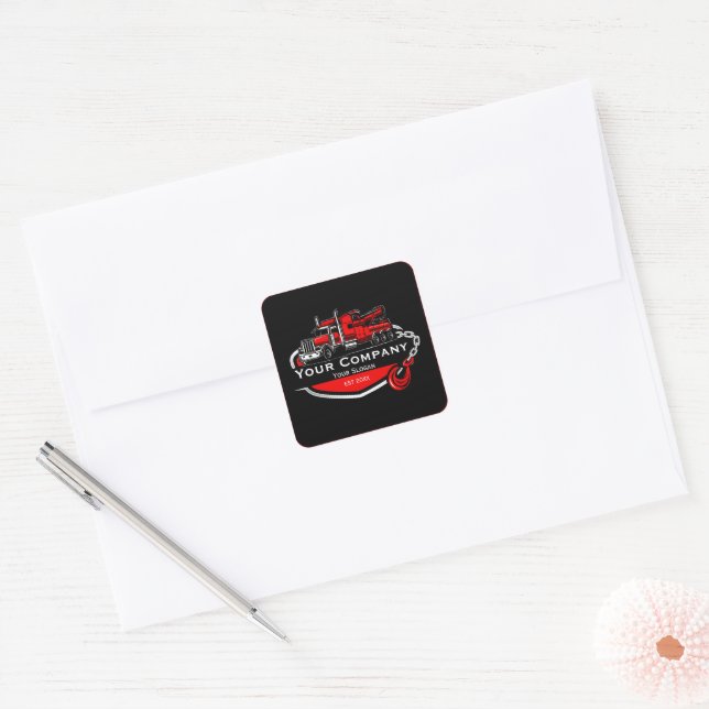Professional Towing Company, Hauling Service Square Sticker (Envelope)