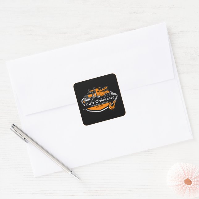 Professional Towing Company, Hauling Service Square Sticker (Envelope)