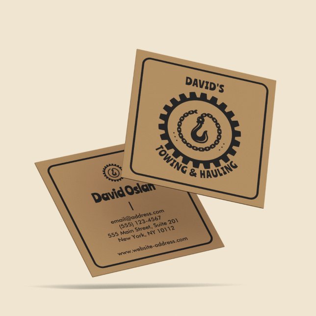 Professional Towing Driver Truck Square Business Card (Creator Uploaded)