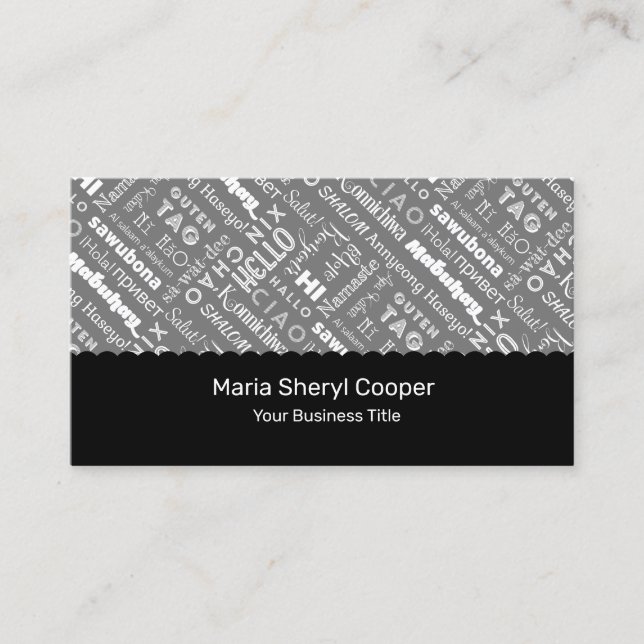 Professional Translator Business Card (Front)