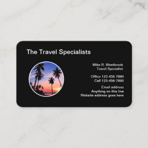 Professional Travel Specialist And Club Business Card