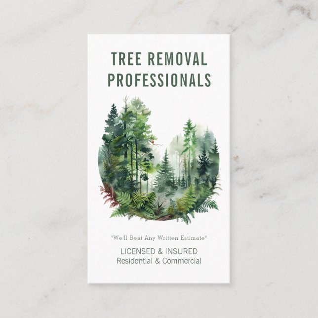 Professional Tree Removal Business Card (Front)