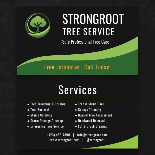Professional Tree Service Arborist Company Business Card (Creator Uploaded)