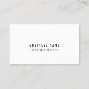 Professional Trendy Clean Modern Black White Plain Business Card