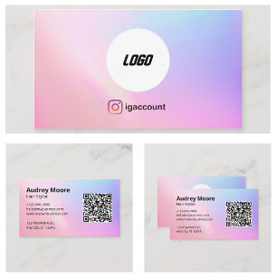 Professional Trendy Hair Stylist Logo QR Code Business Card