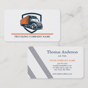 Professional Trucking Driver Simple Modern Logo Business Card
