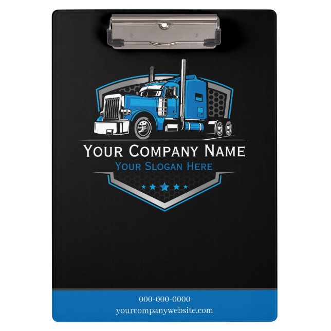 Professional Trucking Hauling Company  Clipboard (Front)