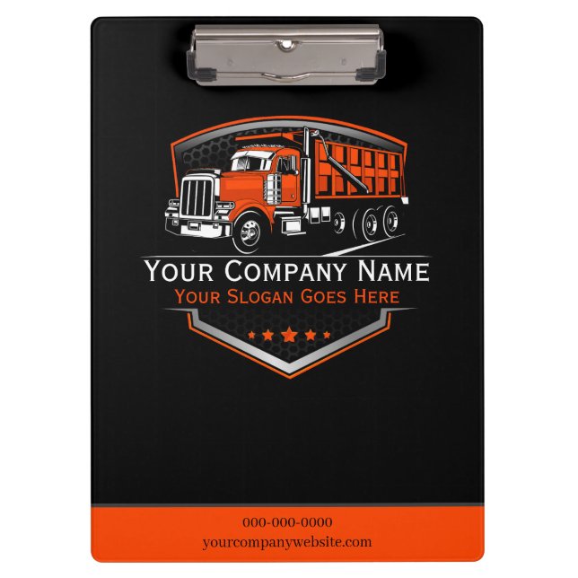 Professional Trucking Hauling Company  Clipboard (Front)