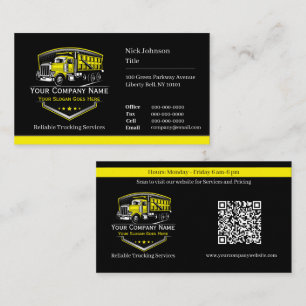 Professional Trucking Hauling Company QR Code Business Card