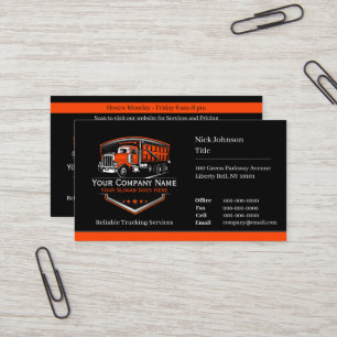 Professional Trucking Hauling Company QR Code Business Card