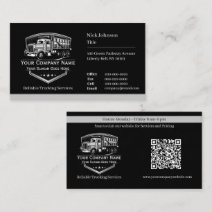 Professional Trucking Hauling Company QR Code Business Card